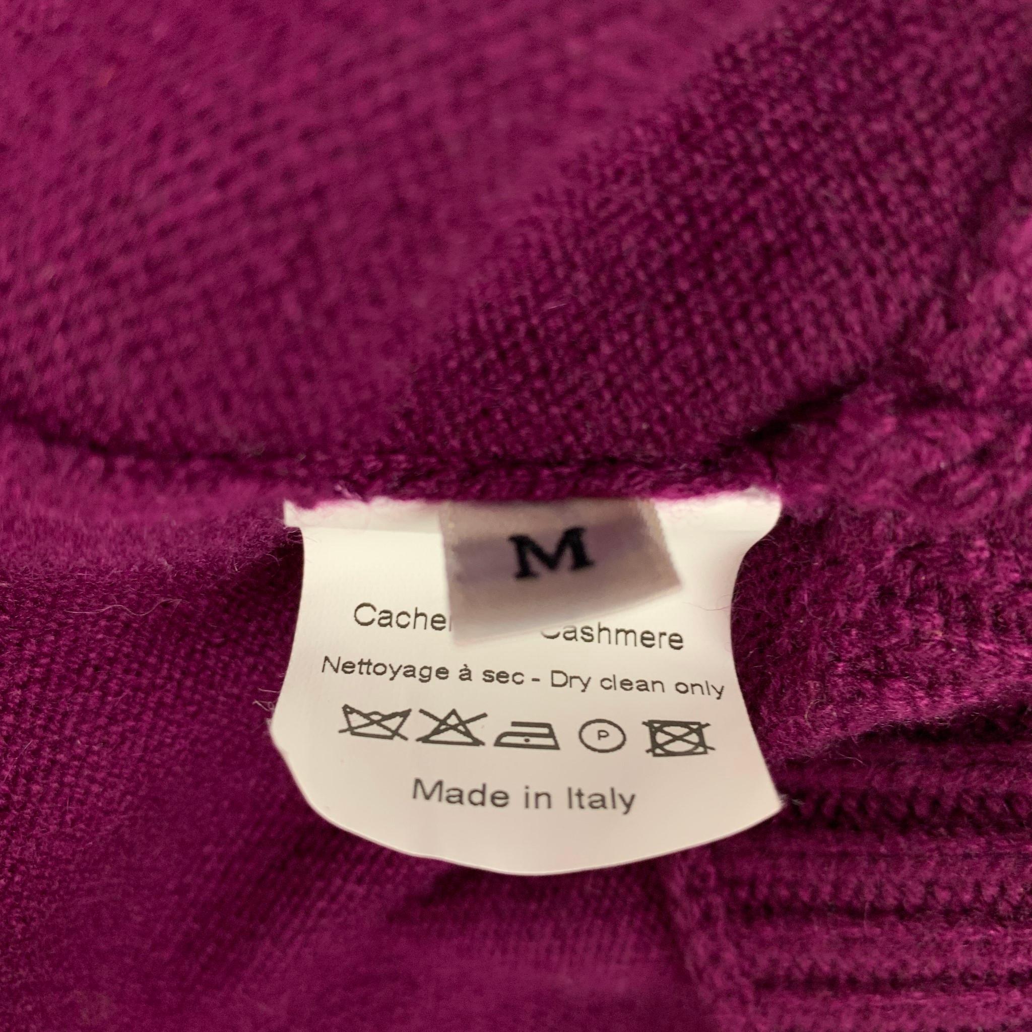 LANVIN Size M Purple Cashmere 3/4 Sleeves Cardigan Set 3