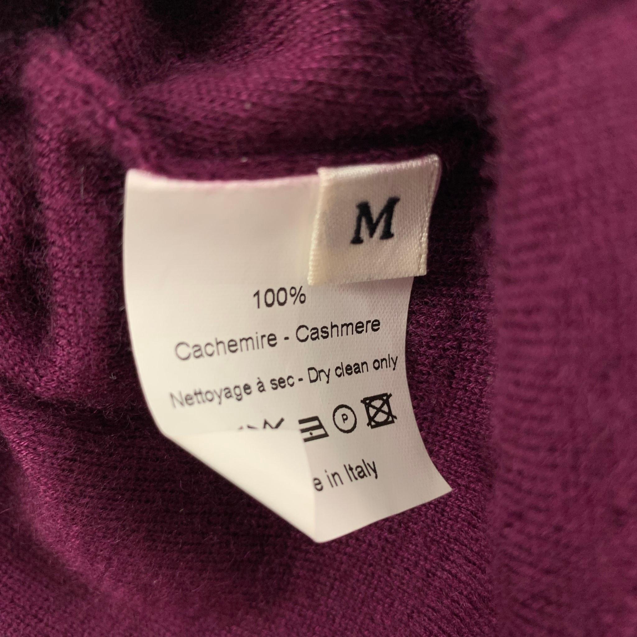 LANVIN Size M Purple Cashmere 3/4 Sleeves Cardigan Set 5