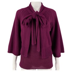 LANVIN Taglia M Set di cardigan con maniche a 3/4 in cashmere viola