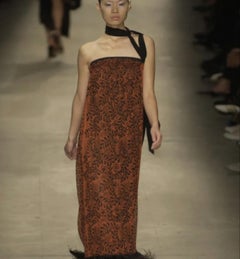 Lanvin Strapless Printed Silk Dress with Jewel Detail- '00s