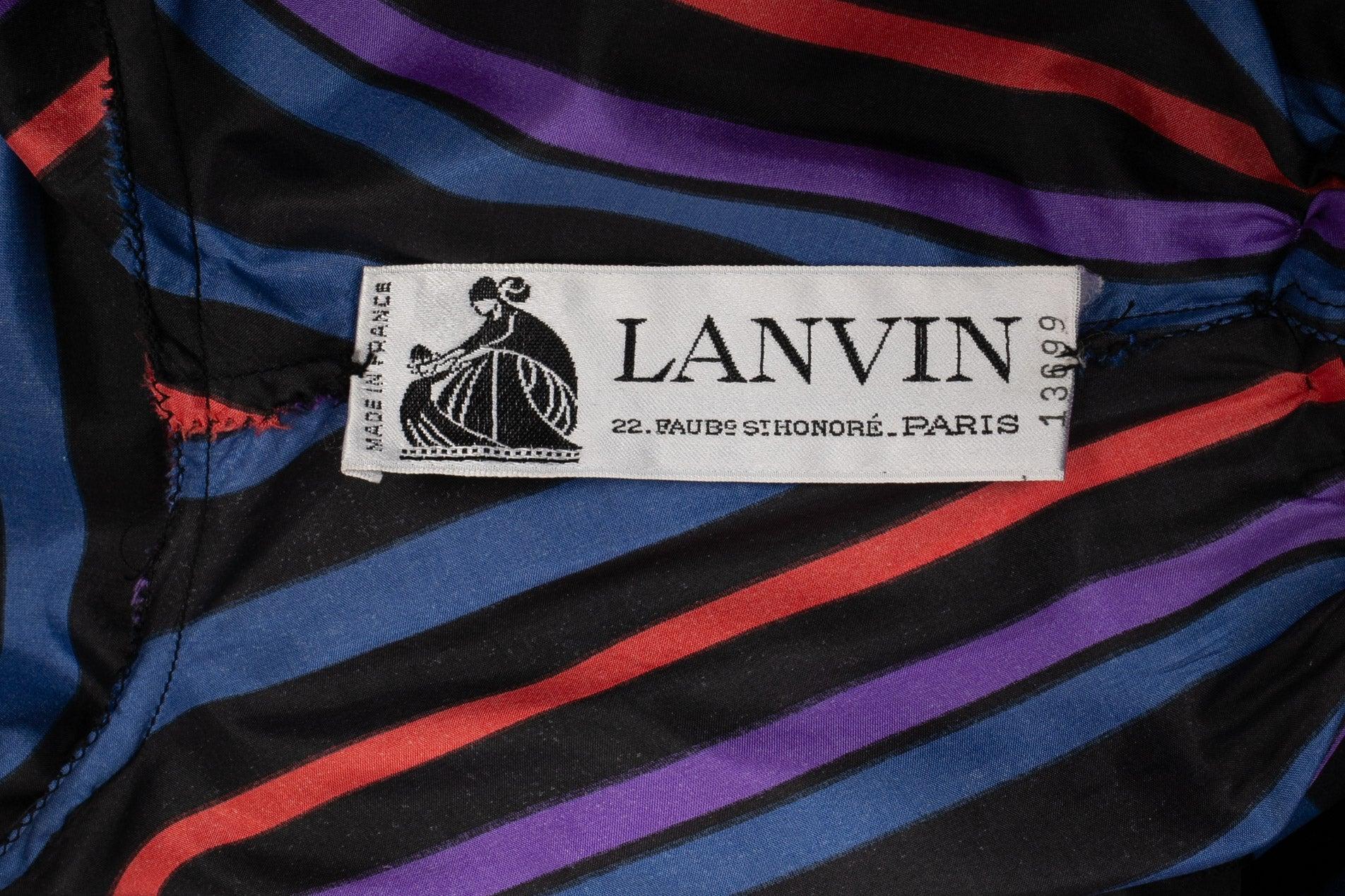 Vestito a righe Lanvin in taffetà multicolore in vendita 5