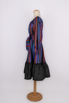 Lanvin Striped Dress in Multicolored Taffeta