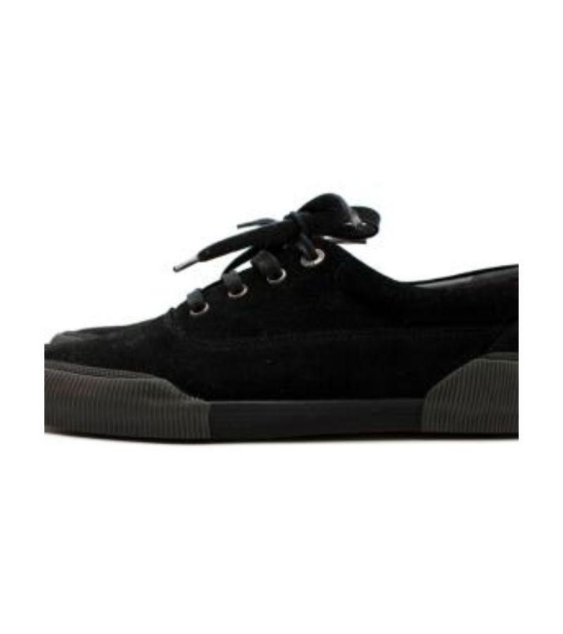Lanvin Suede Black Low-Top Sneakers In Good Condition For Sale In London, GB