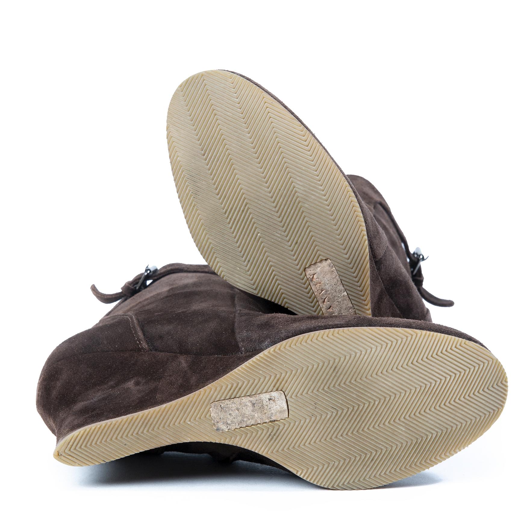 Black Lanvin Suede Wedge Boots - Size 38.5