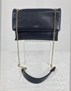 Lanvin Sugar Bag in Navy Blue Smooth Leather Gold Hardware