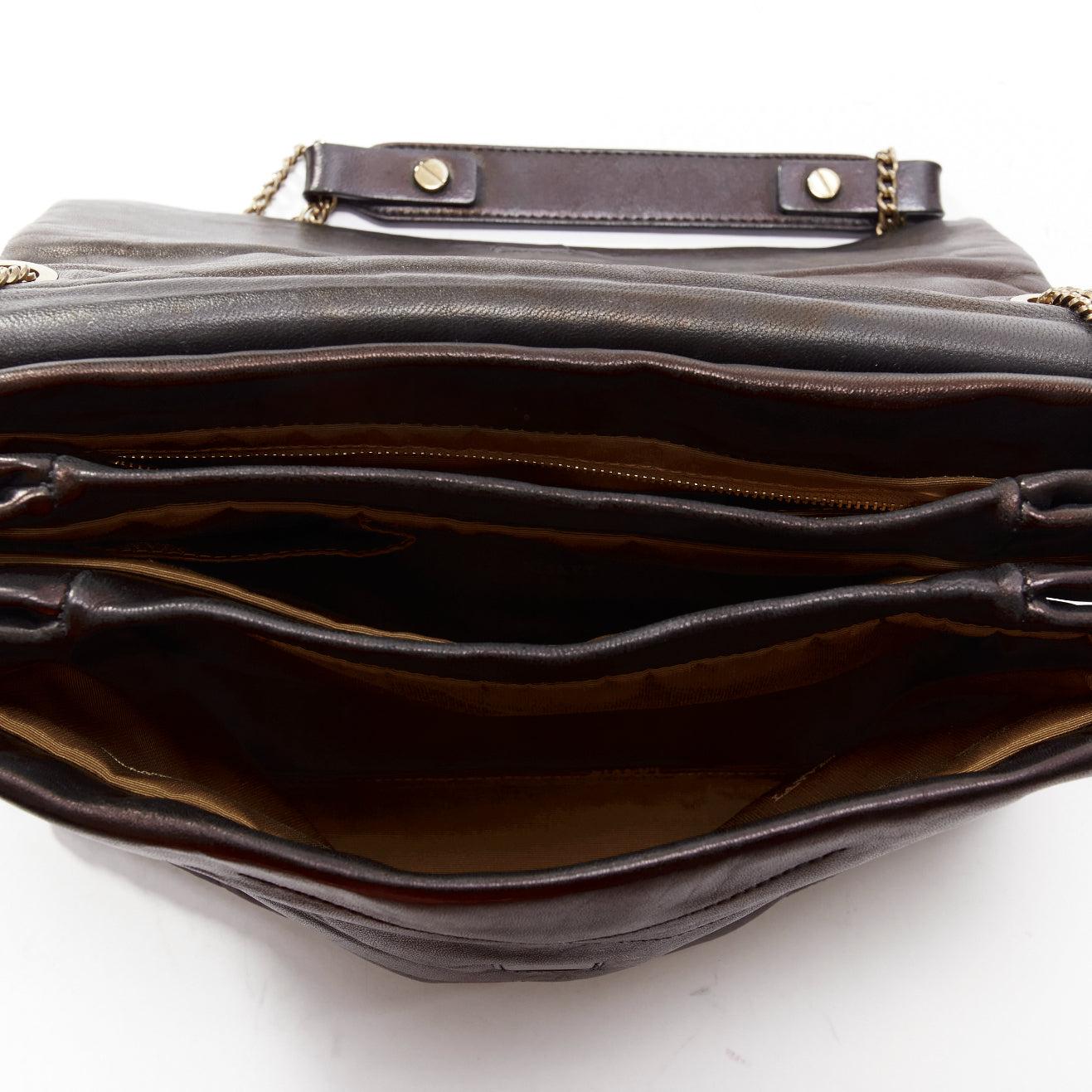 LANVIN Sugar sac à bandoulière en cuir d'agneau souple matelassé à rabat et chaîne, noir 5
