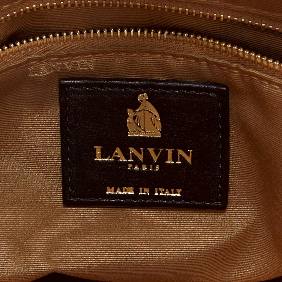 LANVIN Sugar sac à bandoulière en cuir d'agneau souple matelassé à rabat et chaîne, noir 6