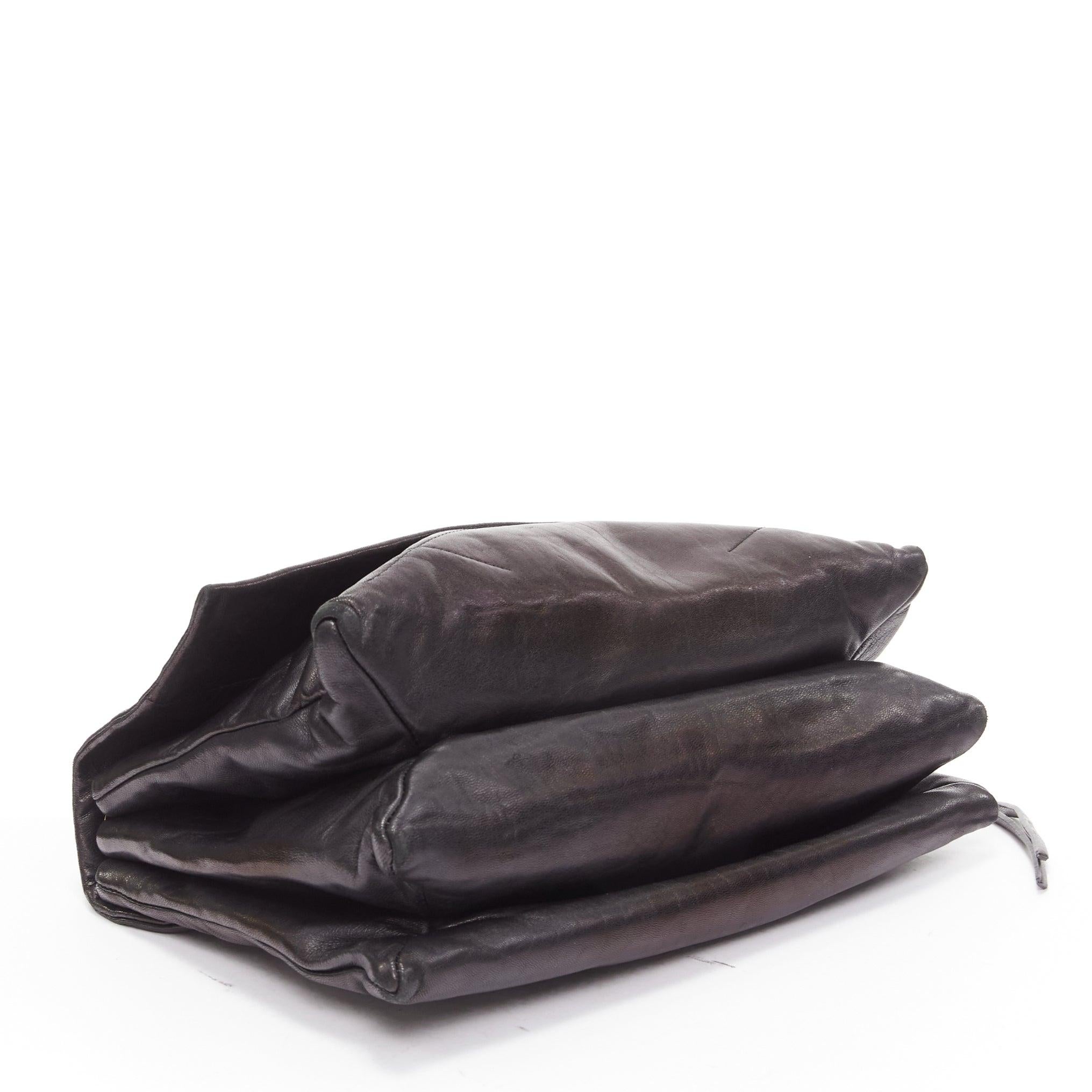 LANVIN Sugar sac à bandoulière en cuir d'agneau souple matelassé à rabat et chaîne, noir 1