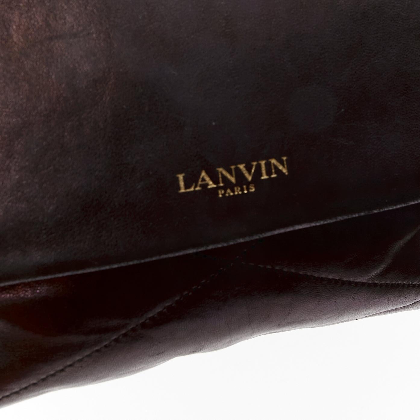 LANVIN Sugar sac à bandoulière en cuir d'agneau souple matelassé à rabat et chaîne, noir 2