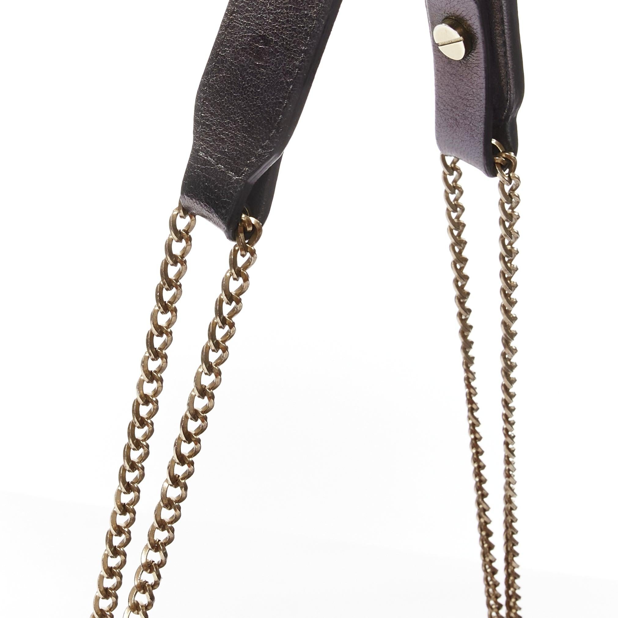 LANVIN Sugar sac à bandoulière en cuir d'agneau souple matelassé à rabat et chaîne, noir 3