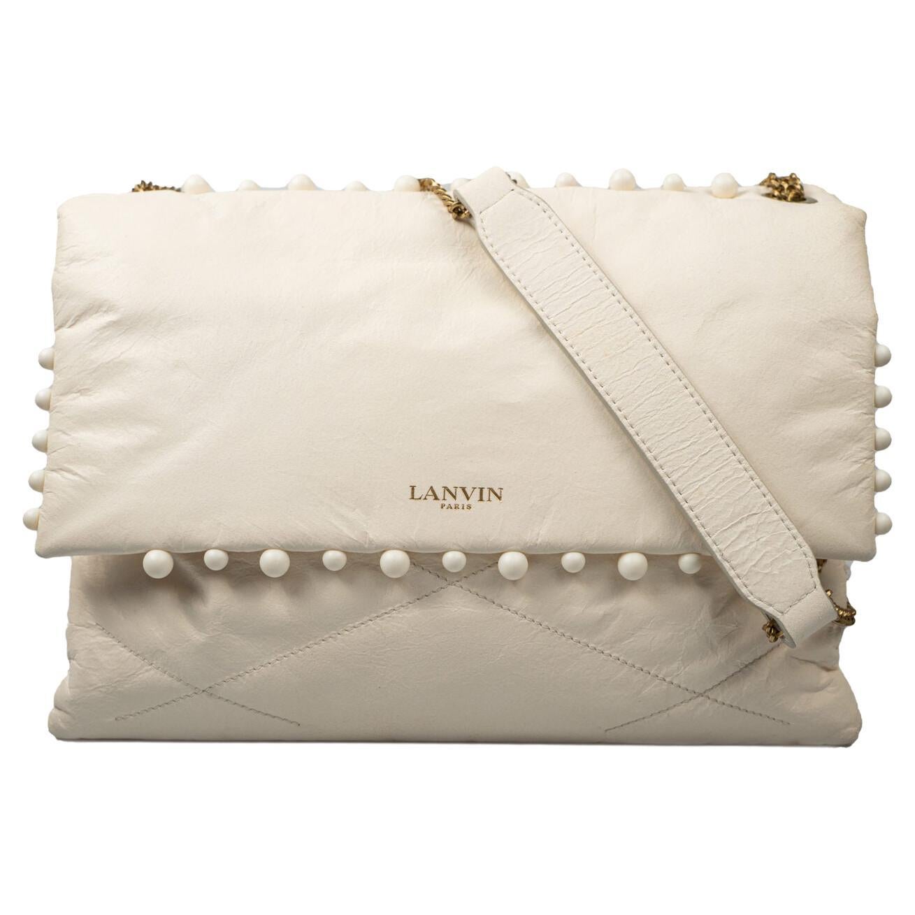 Lanvin Sugar Hand Bag White For Sale