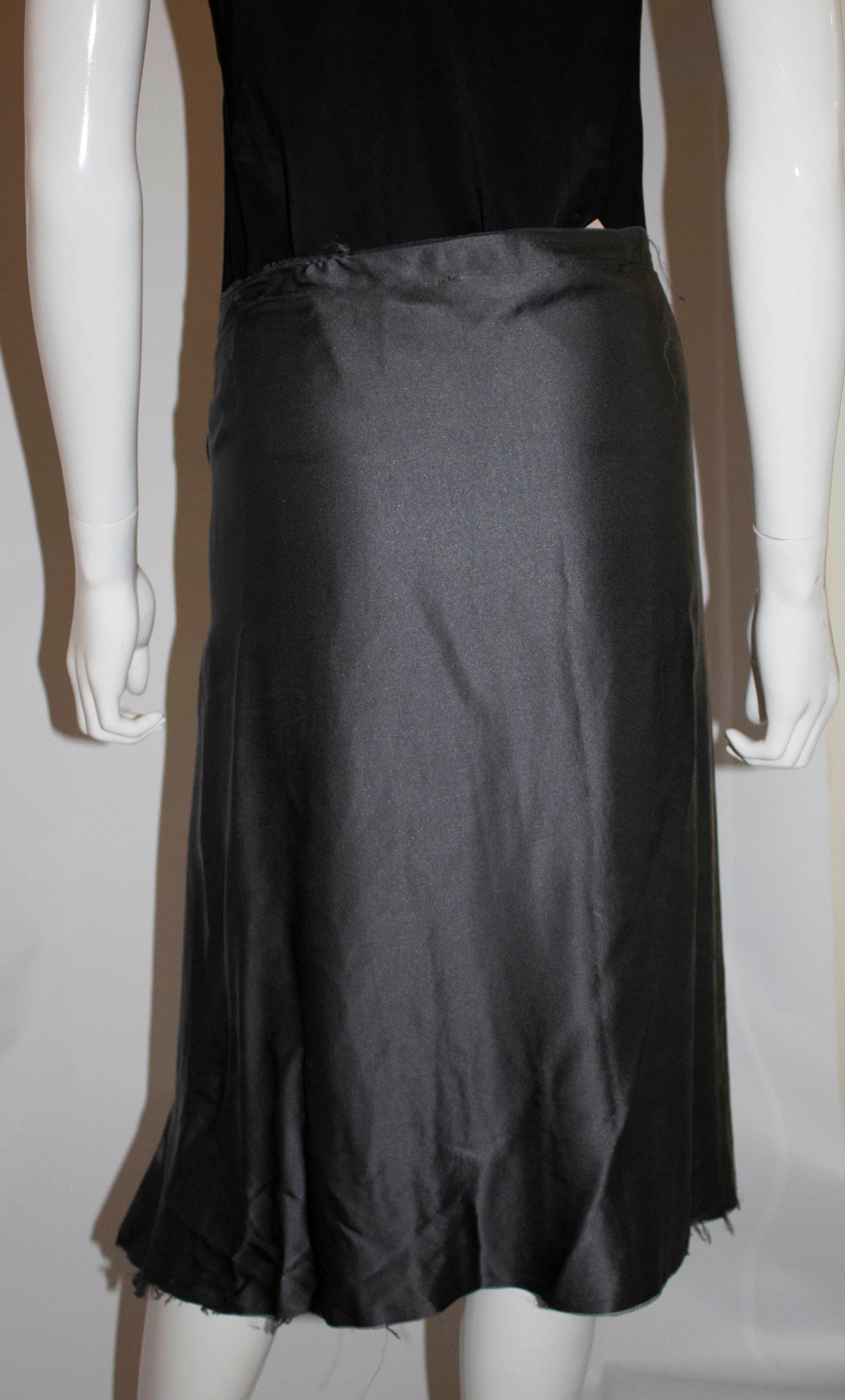 Women's Lanvin Summer 2004 Grey Silk Skirt For Sale