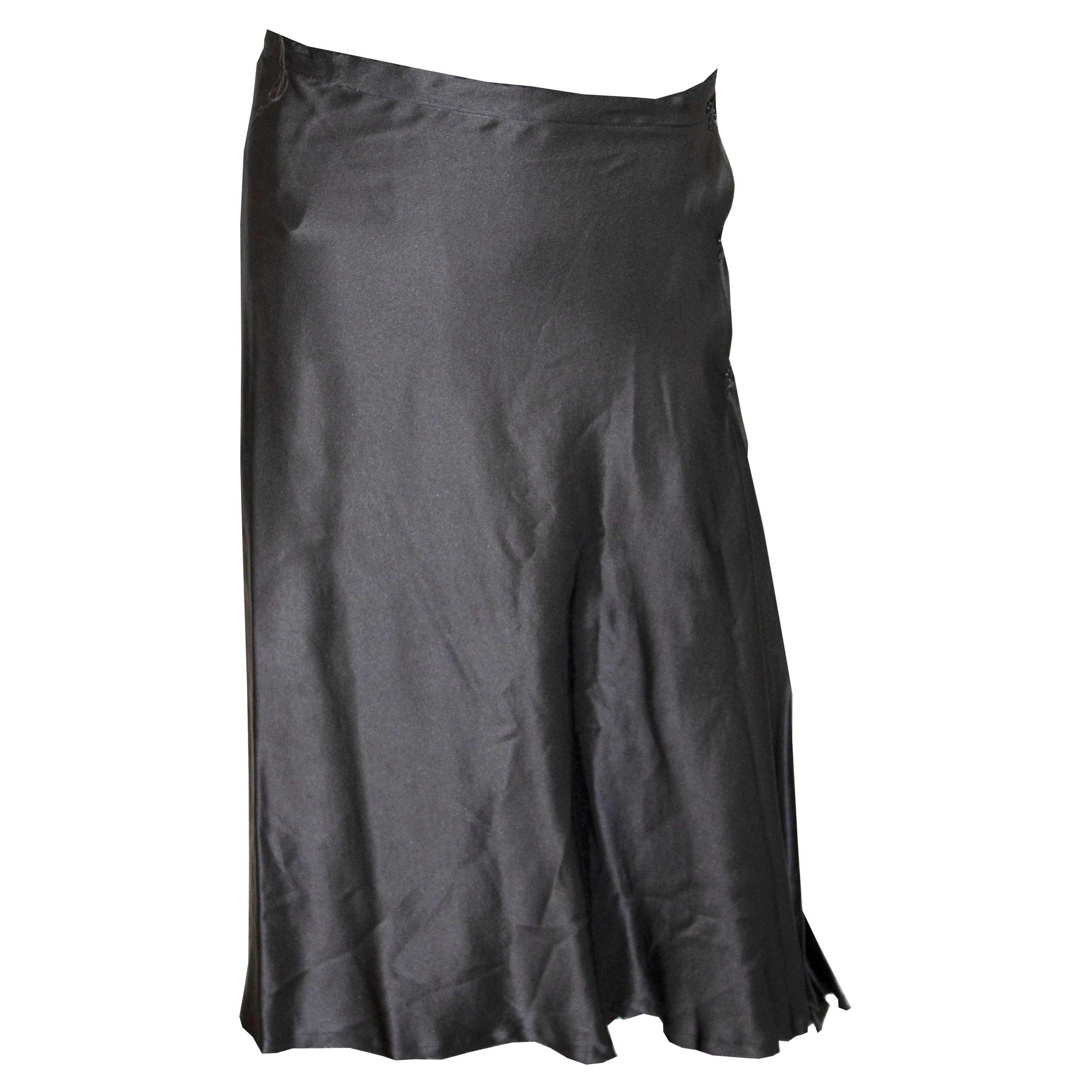 Lanvin Verano 2004 Falda Seda Gris