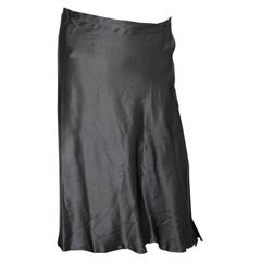 Lanvin Verano 2004 Falda Seda Gris