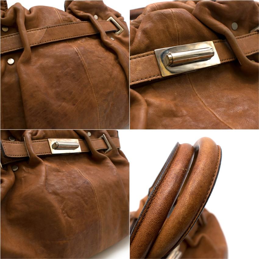 Lanvin Tan Brown Leather Belter Shoulder Bag For Sale 1