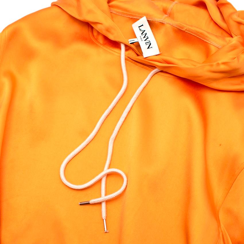 Orange Lanvin Tangerine Silk Jersey Hoodie For Sale