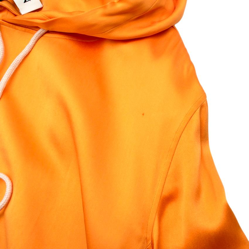 Lanvin Tangerine Silk Jersey Hoodie In Excellent Condition For Sale In London, GB