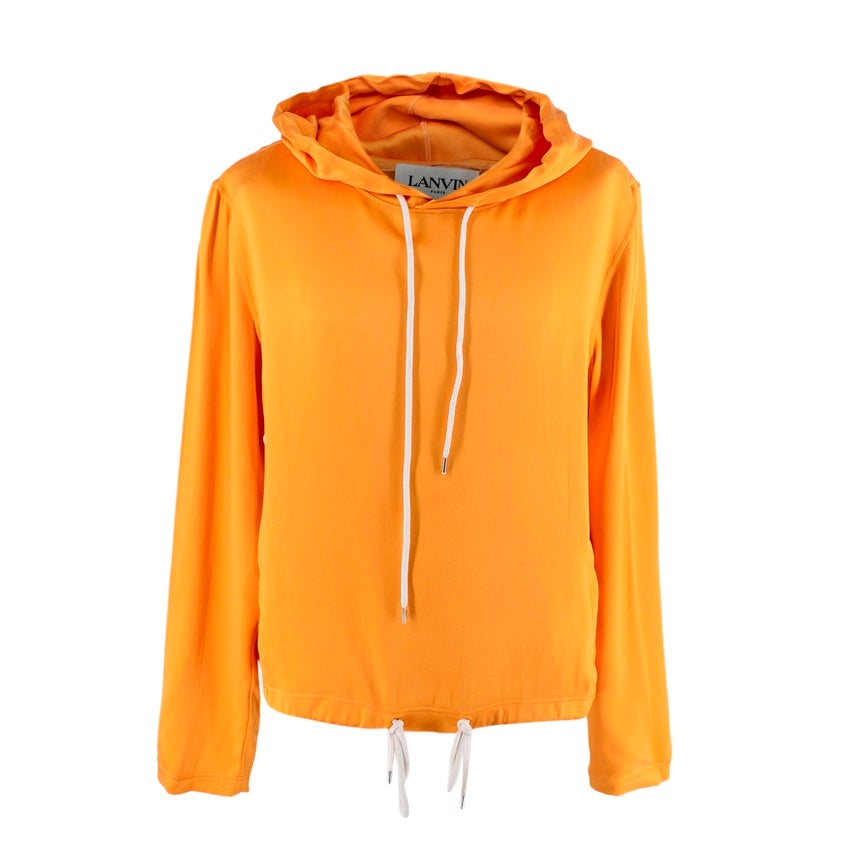 Lanvin Tangerine Silk Jersey Hoodie For Sale