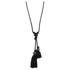 Lanvin Tasseled Crystal Embellished Rope Necklace