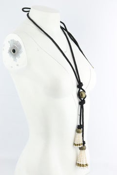 Collana con perle finte e corda di Lanvin