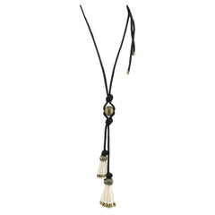 Lanvin Tasseled Faux Pearl And Rope Necklace