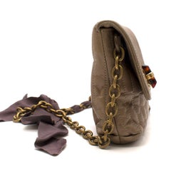 Lanvin Taupe Leather Happy Mini Pop Crossbody Bag One size