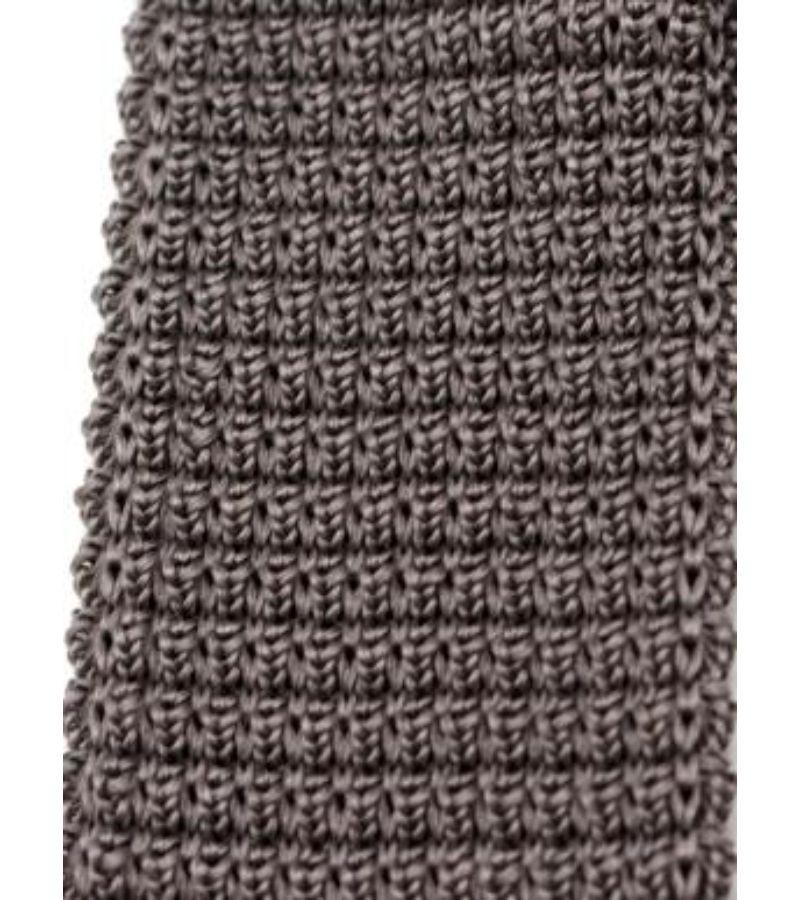 Men's Lanvin Taupe Silk Knit Square Tie For Sale