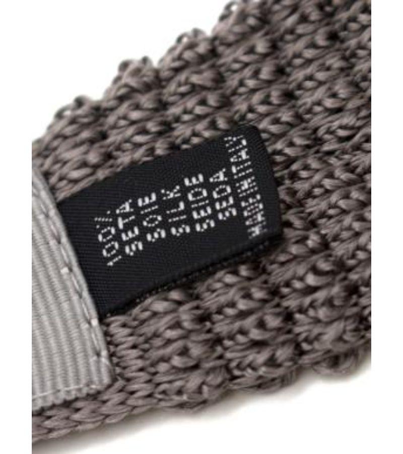 Lanvin Taupe Silk Knit Square Tie For Sale 2