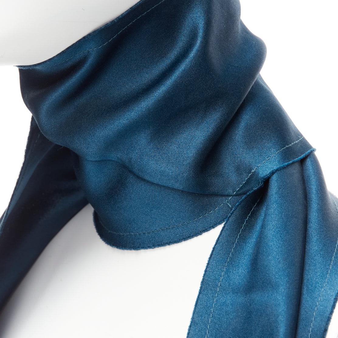 LANVIN teal blue 100% silk made in france frayed edge rectangular scarf
Reference: CNLE/A00272
Brand: Lanvin
Designer: Alber Elbaz
Material: Silk
Color: Blue
Pattern: Solid
Lining: Blue Silk
Made in: France

CONDITION:
Condition: Excellent, this