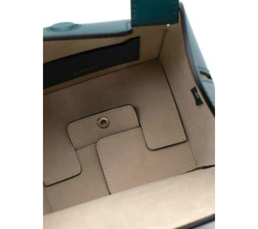 Borsa Tote Happy Box Logo in pelle verde acqua di Lanvin in vendita 4