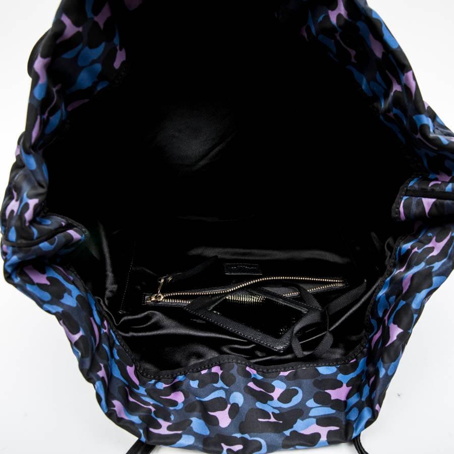 LANVIN Tote Bag in Blue, Purple, Black Printed Fabric For Sale 5