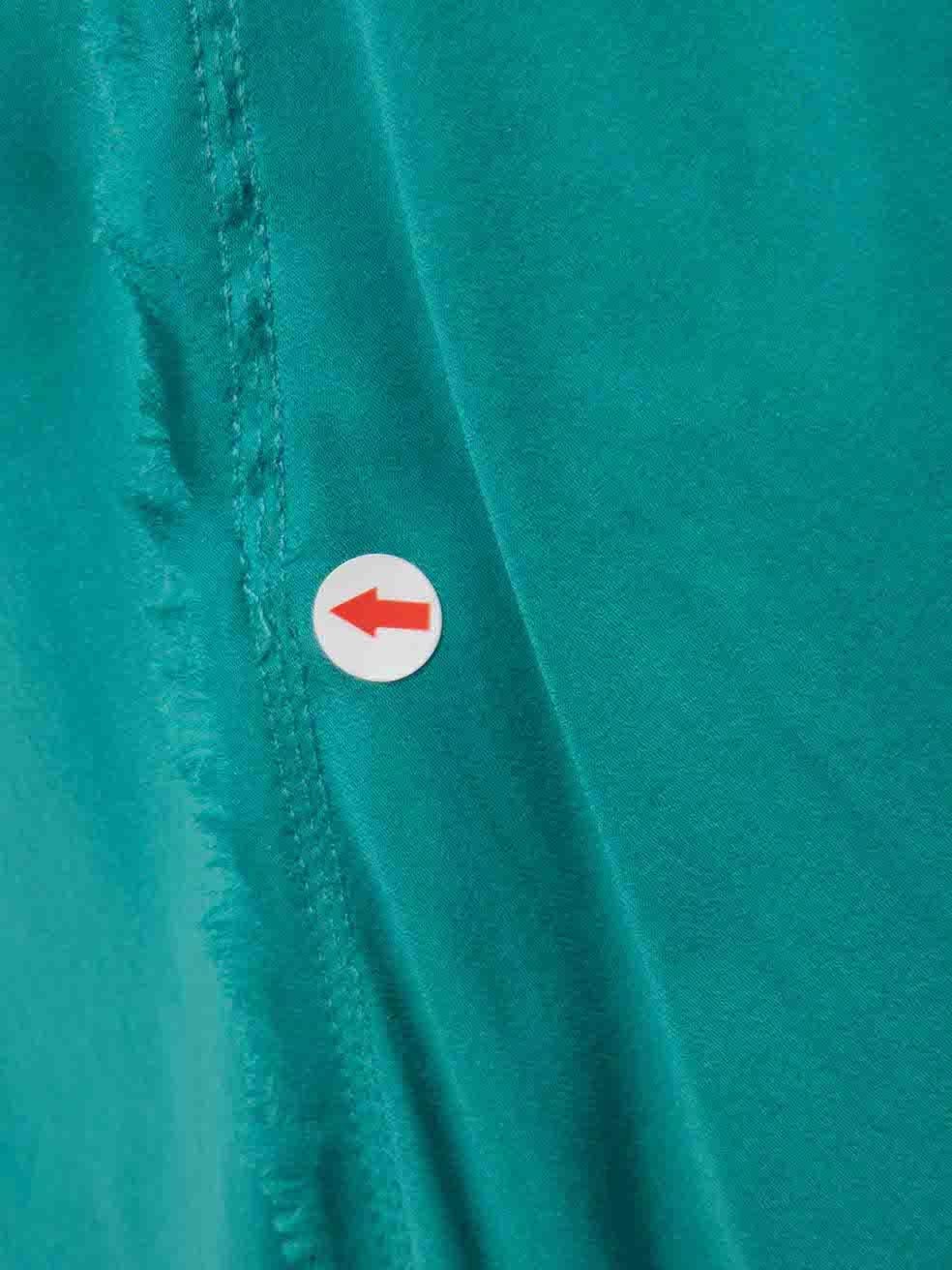 Lanvin Turquoise Frayed Hem Maxi Dress Size M 1