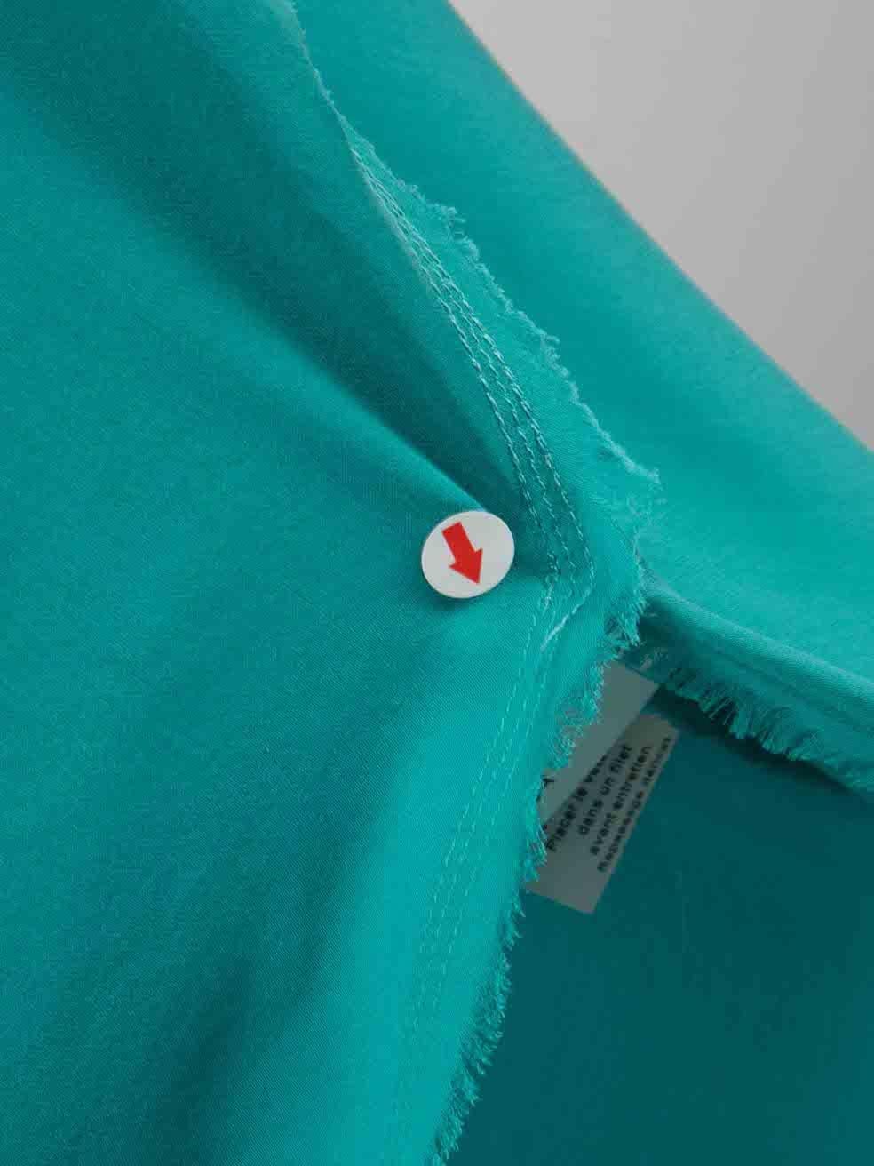 Lanvin Turquoise Frayed Hem Maxi Dress Size M 2