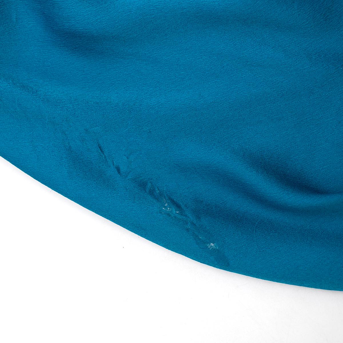 Lanvin Turquoise One-Shoulder Silk Dress - Size US 6 1