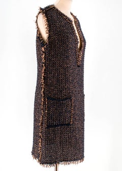 Lanvin Tweed Sleeveless Shift Dress - Estimated Size S