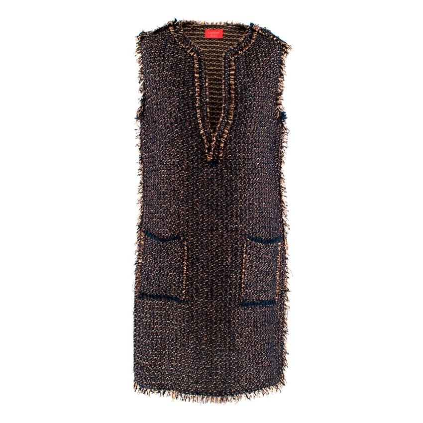 Lanvin Tweed Sleeveless Shift Dress - Estimated Size S 