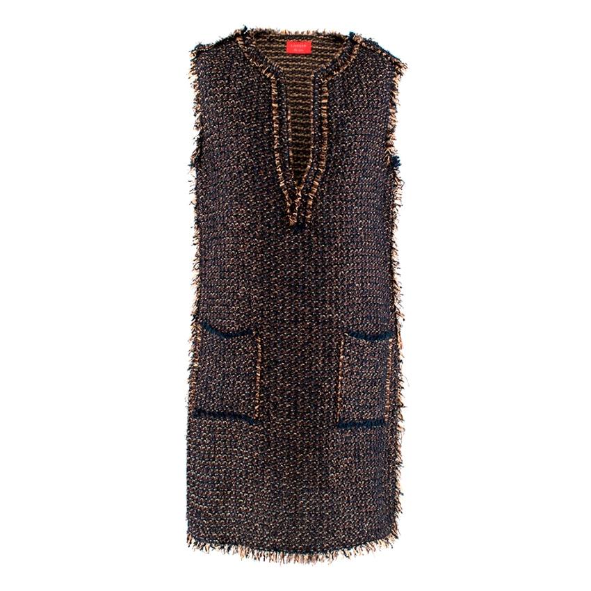 Lanvin Tweed Sleeveless Shift Dress Size Estimated S  For Sale