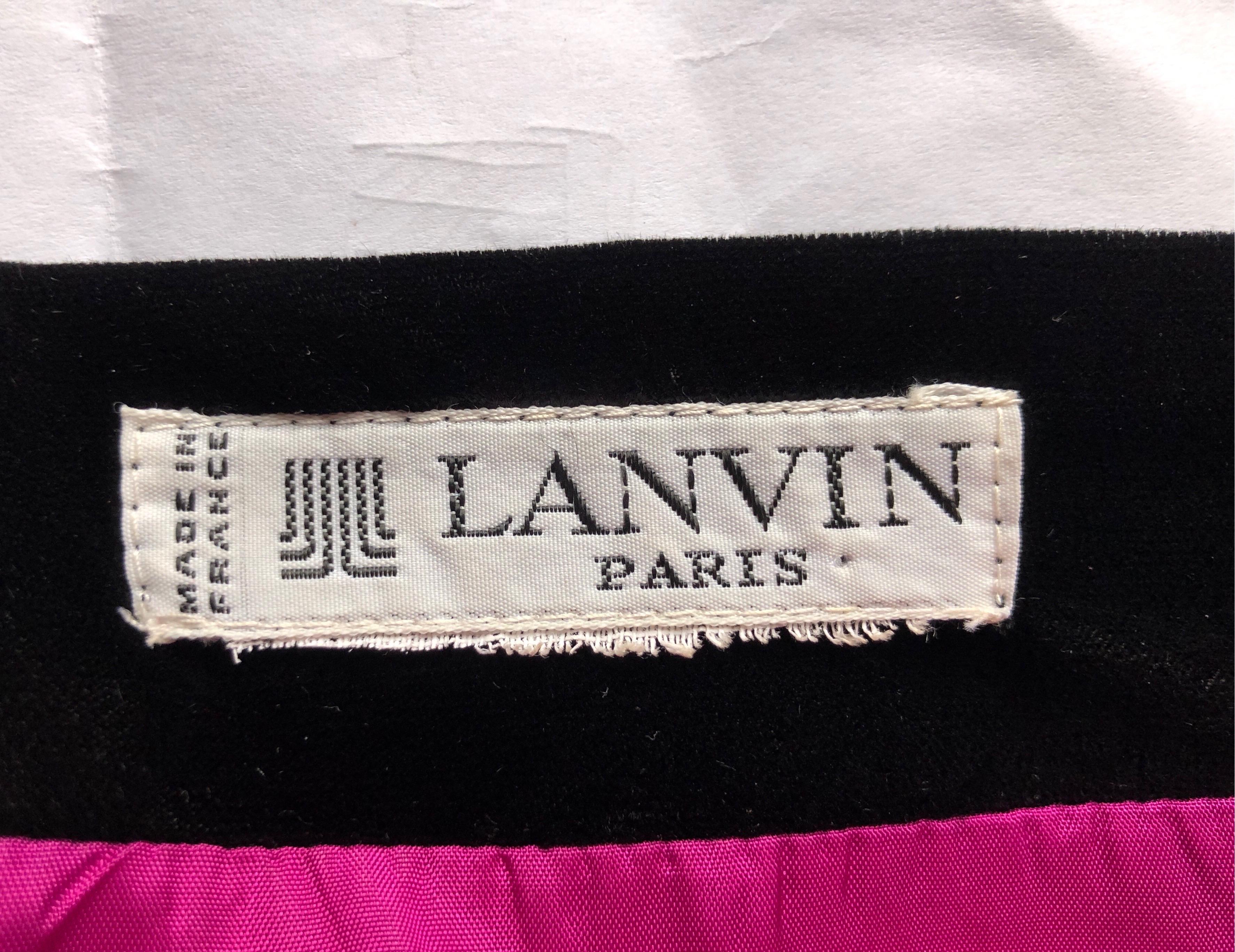 Lanvin velvet and polka dots silk evening dress, circa 1980 For Sale 3