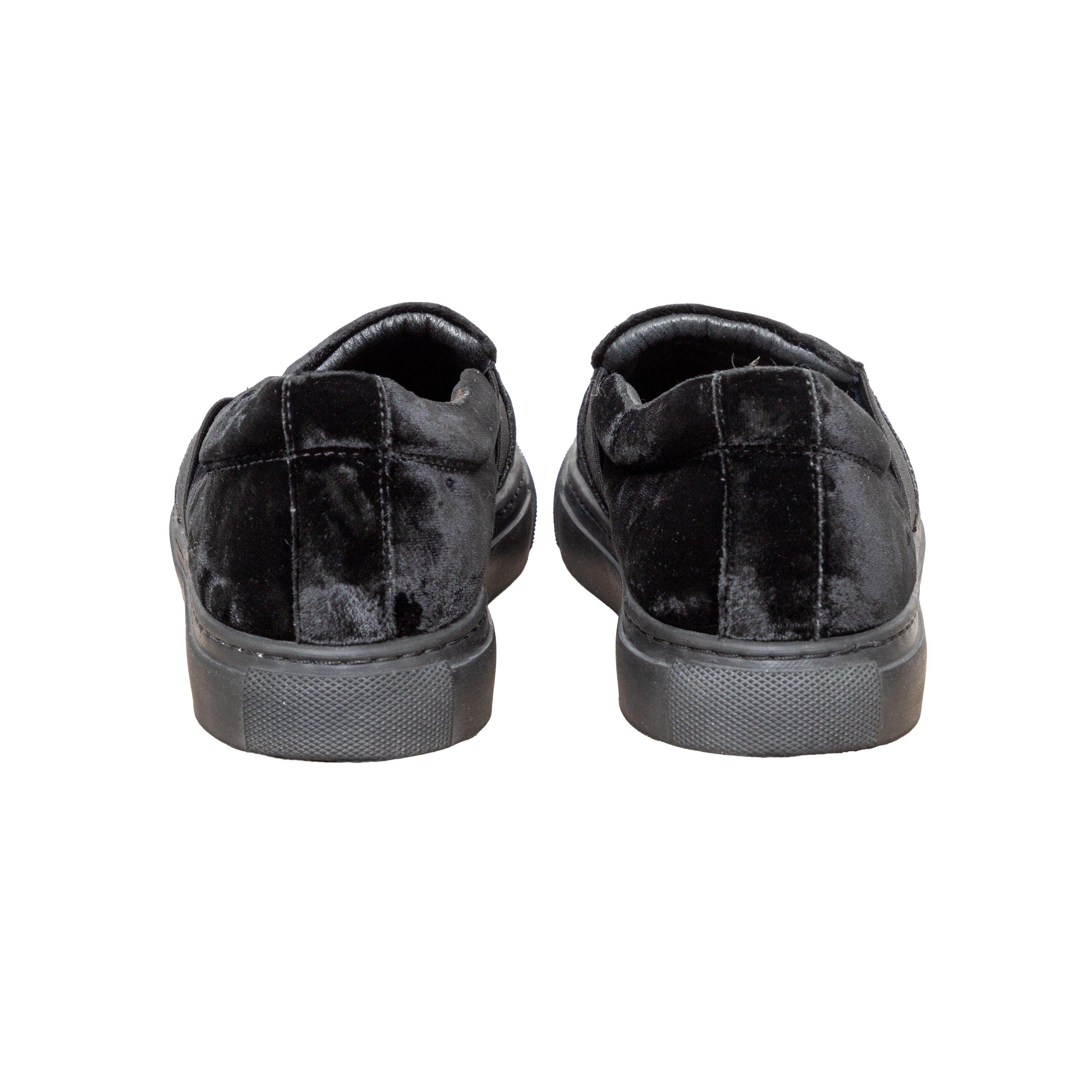 Women's Lanvin Velvet Slip-on Sneakers - '10s For Sale