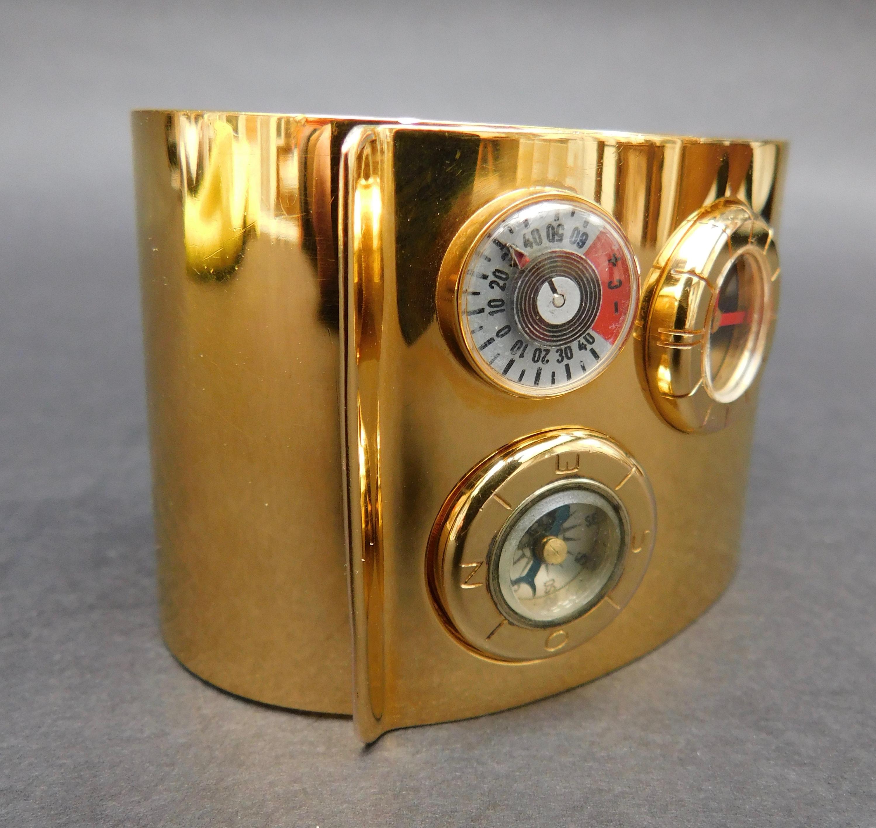 Women's or Men's Lanvin Vintage 1970 Gold Toned Metal Watch 