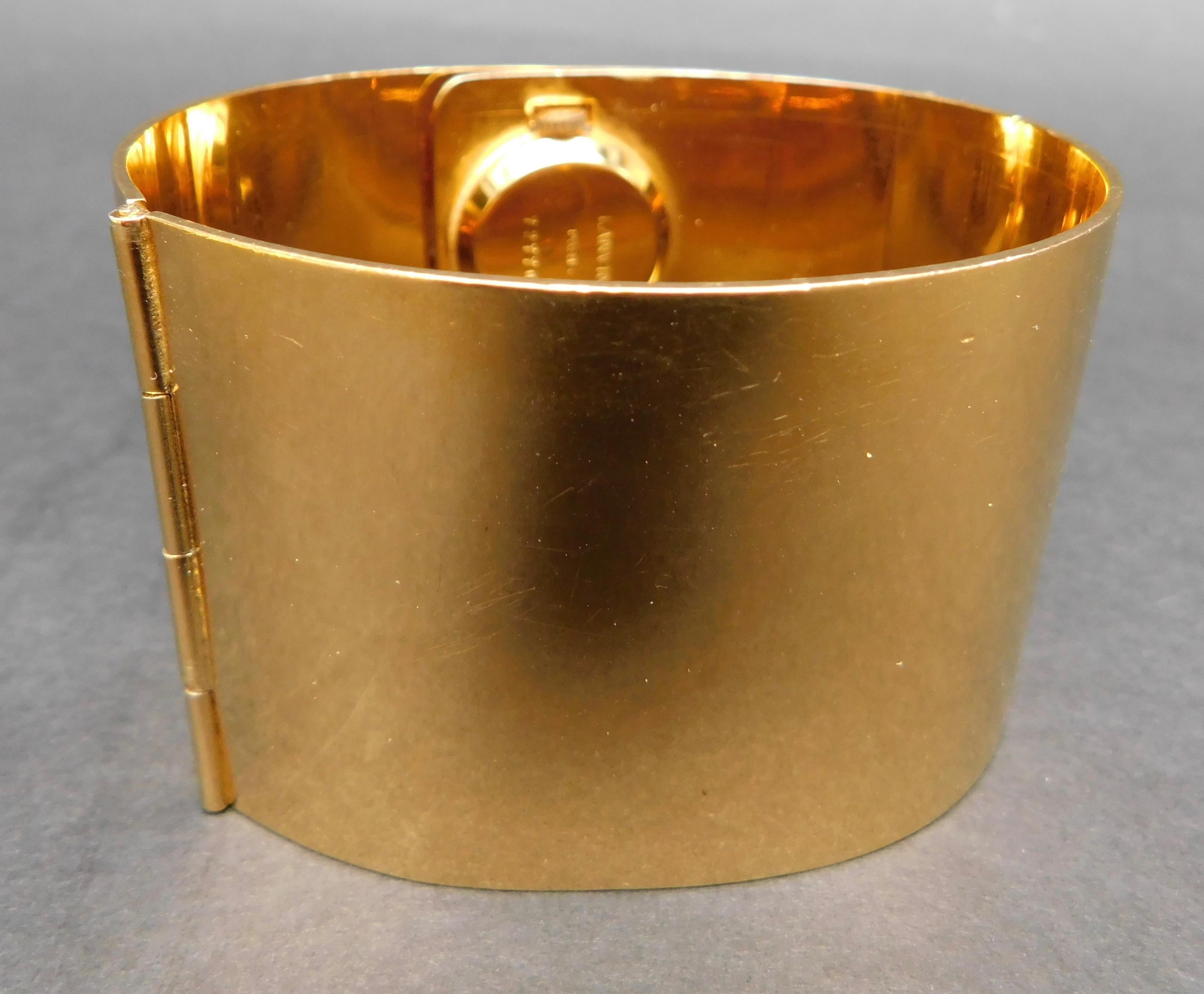 Lanvin Vintage 1970 Gold Toned Metal Watch 