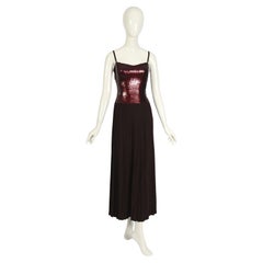 Lanvin Vintage 1990 Claude Montana Era Silk Pleated Skirt & Sequin Bodice Dress