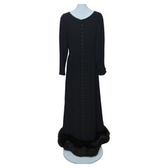 Lanvin Vintage Black  Dress With Fur