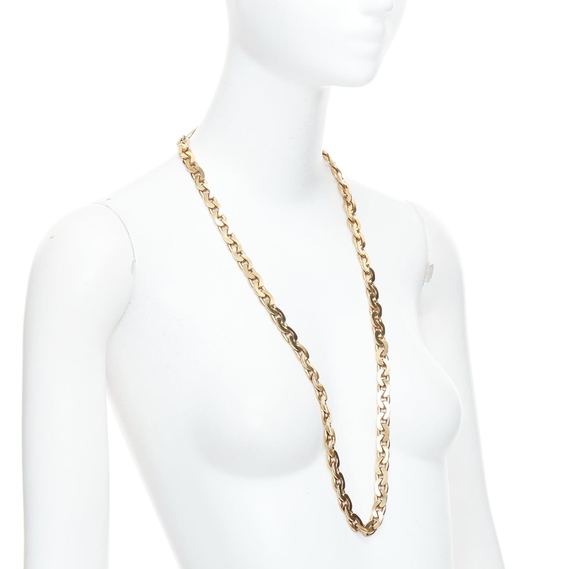 LANVIN Vintage gold multi chain hoop cuban loop necklace belt In Good Condition For Sale In Hong Kong, NT