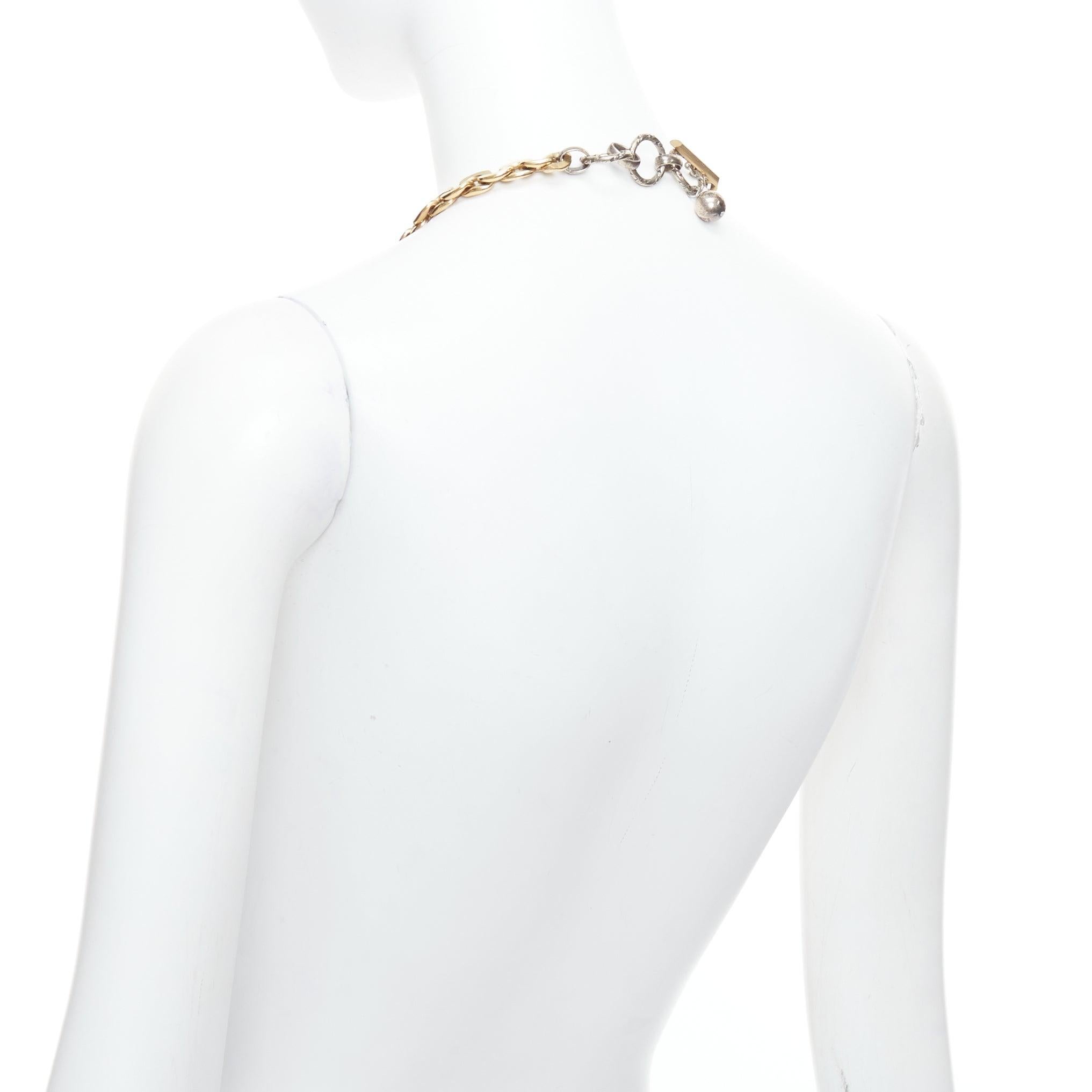 LANVIN Vintage gold multi chain hoop cuban loop necklace belt For Sale 2