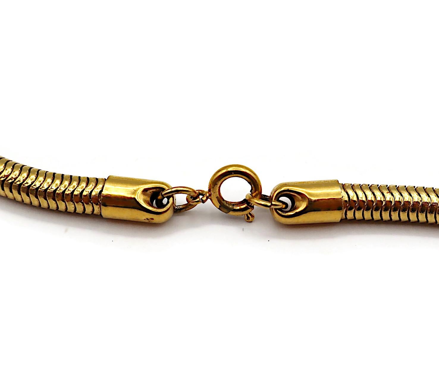 LANVIN Vintage Gold Tone Pendant Necklace For Sale 8