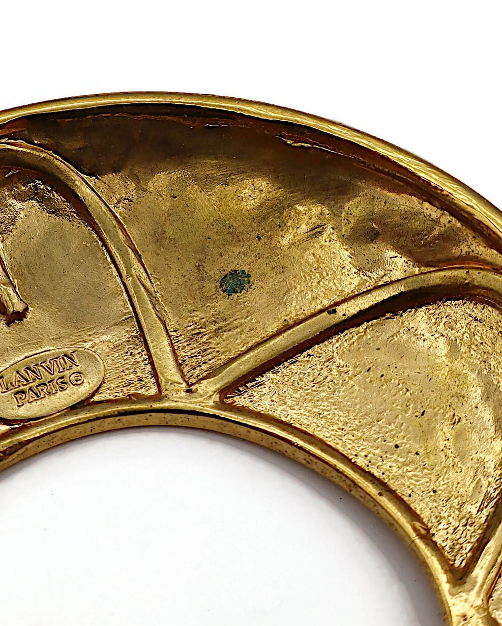 LANVIN Vintage Gold Tone Pendant Necklace For Sale 11