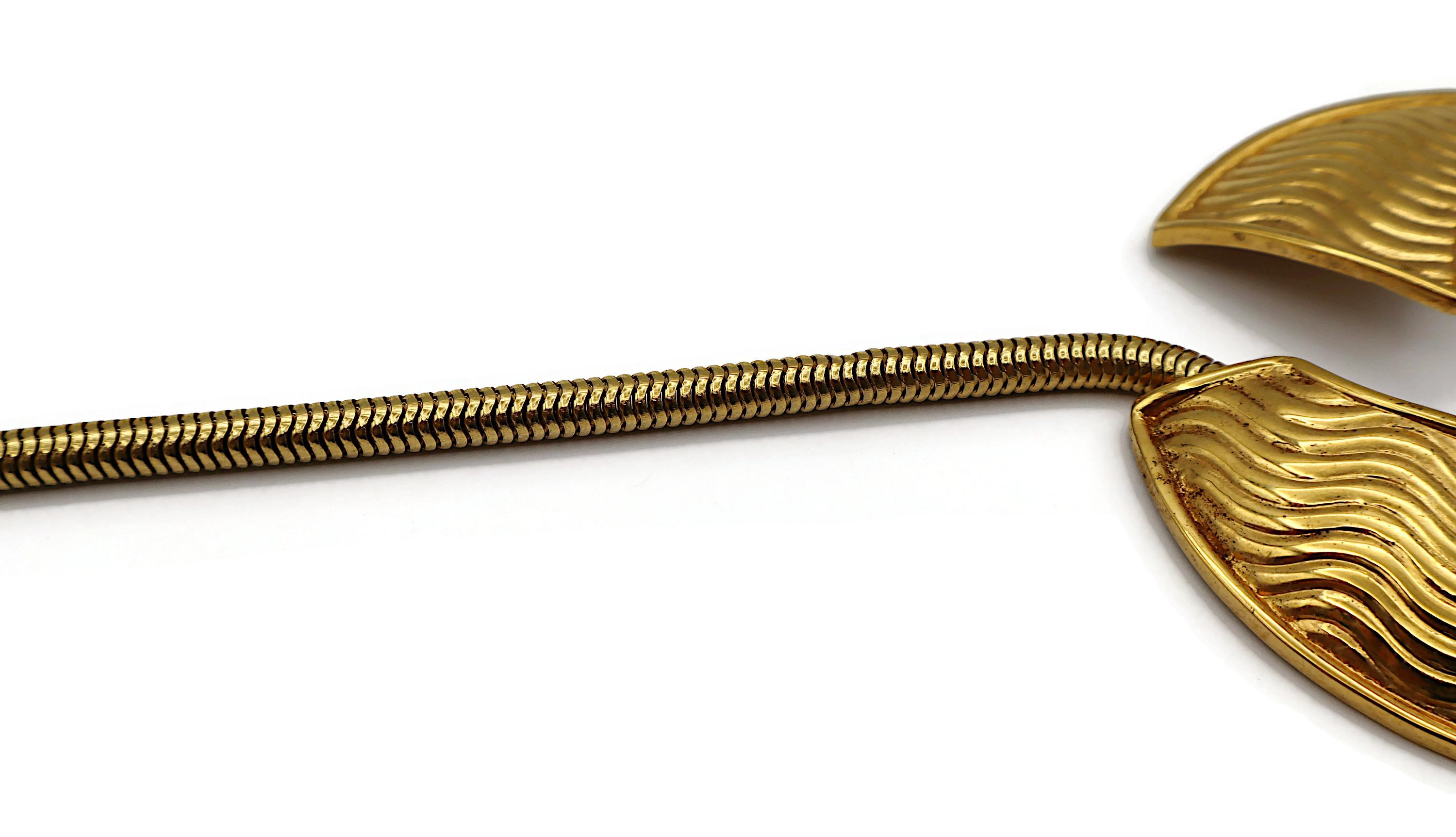 LANVIN Vintage Gold Tone Pendant Necklace For Sale 3