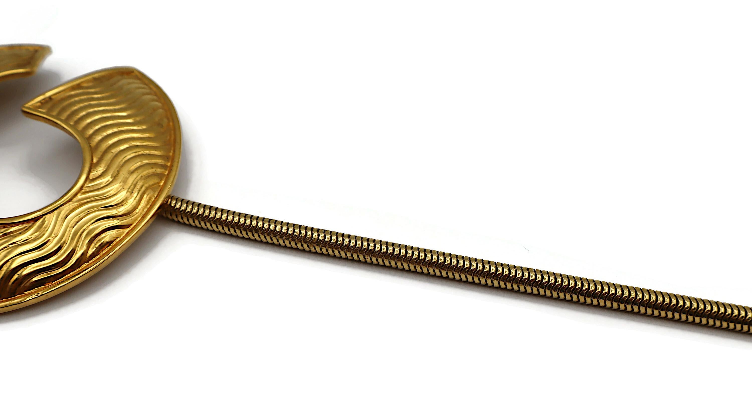 LANVIN Vintage Gold Tone Pendant Necklace For Sale 6