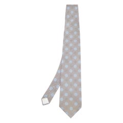 Cravatta in seta con stampa a cerchio Lanvin Vintage Grey